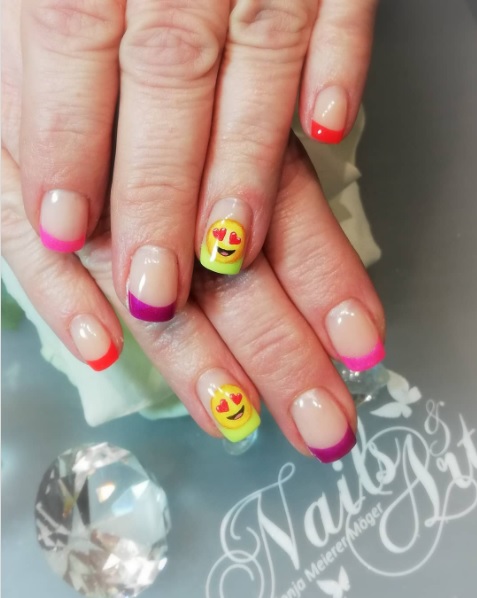 Tailored Nail with a Rainbow Twist