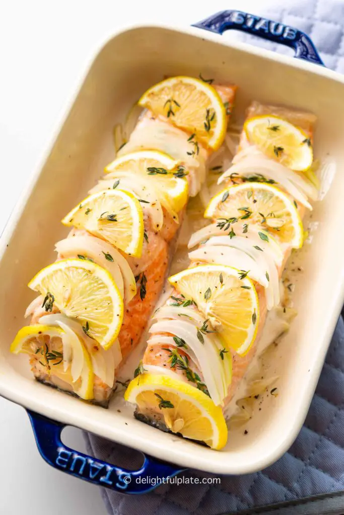 Baked Salmon with Lemon and Herbs
